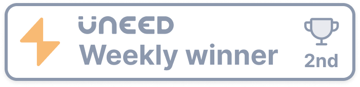 Uneed Weekly winner, second place