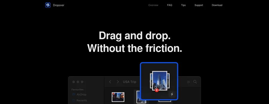 The Dropover website