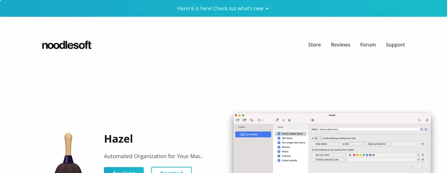 The Hazel website