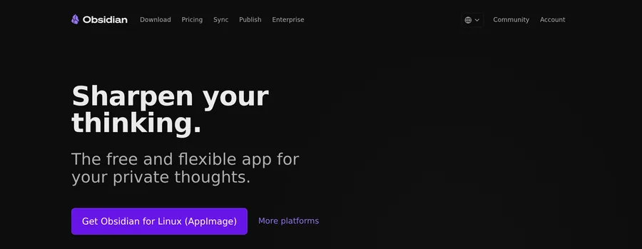 The Obsidian website